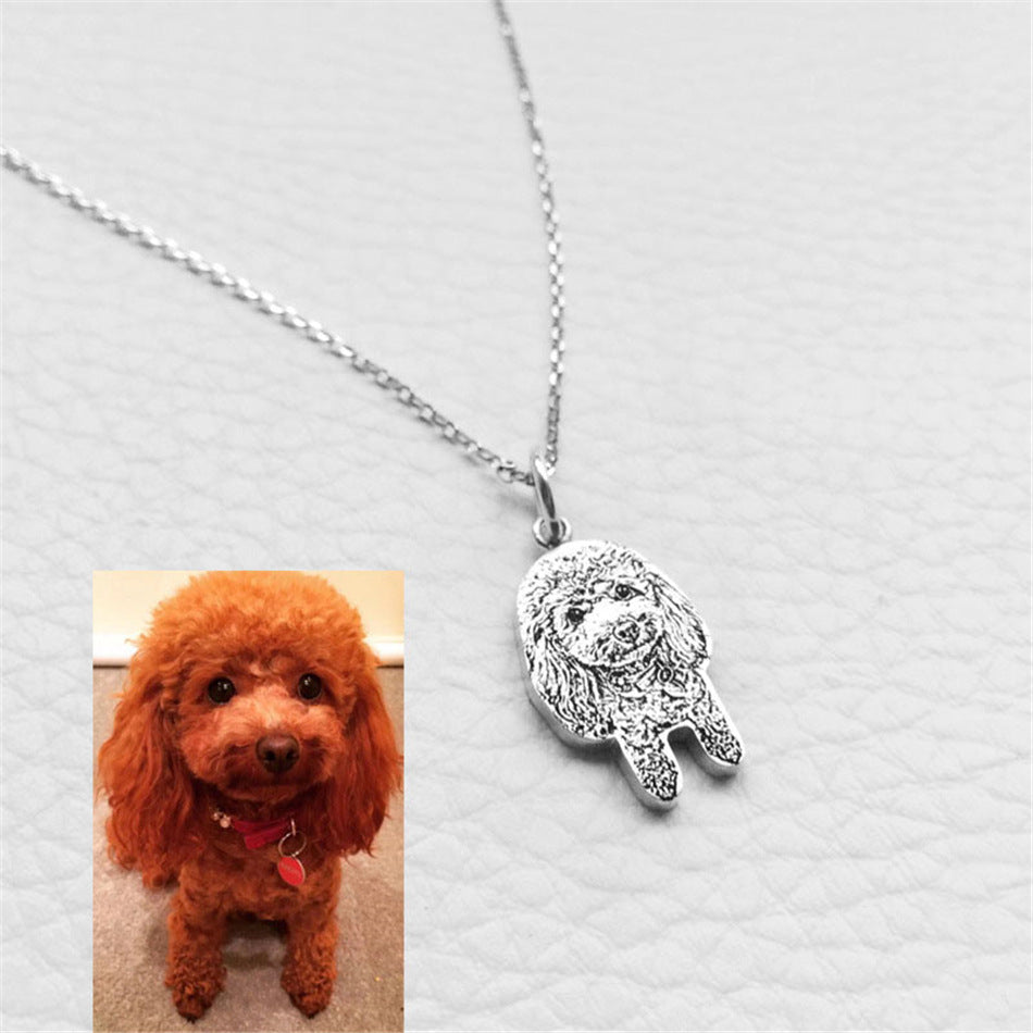 Pet Dog Portrait Pendant Necklace