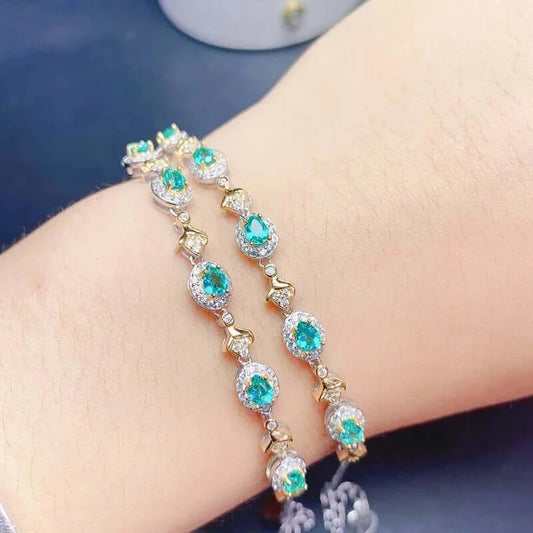 18K Platinum Green Topaz Bracelet