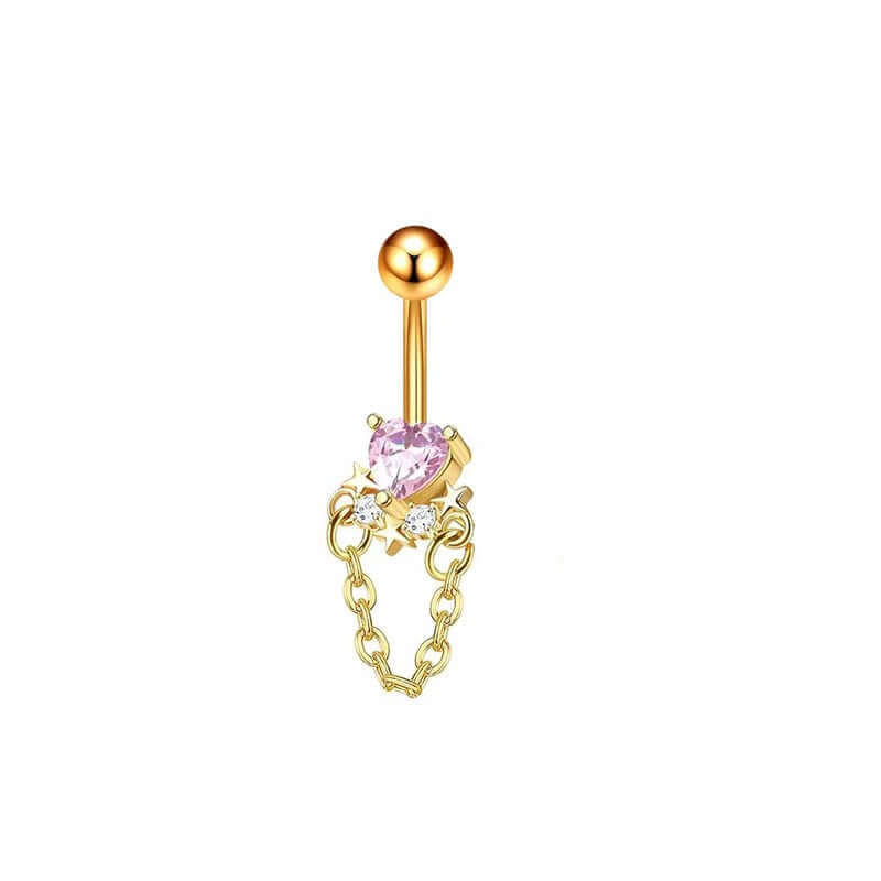 Angel Cupid Heart Bar Belly Button