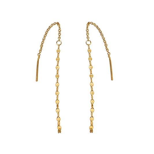 Minimal Lip Chain Tassel Spiral Earrings