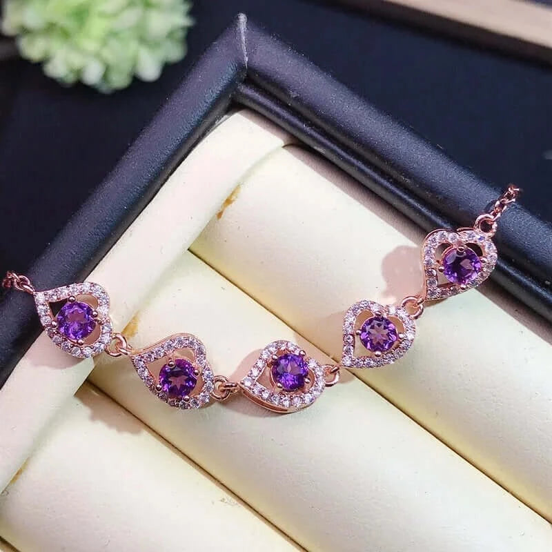 Silver Amethyst Bracelet
