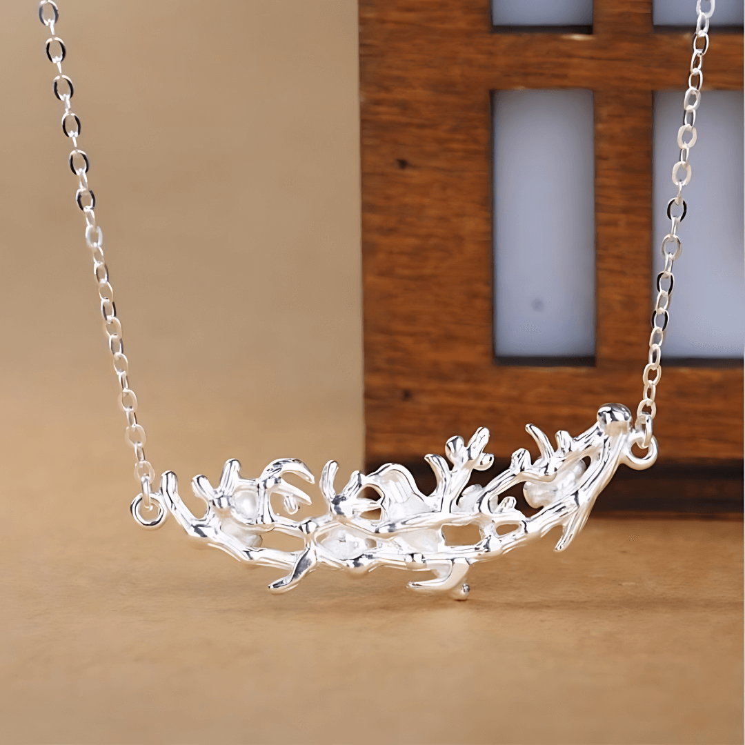 Silver Dove and Olive Branch Hope Necklace