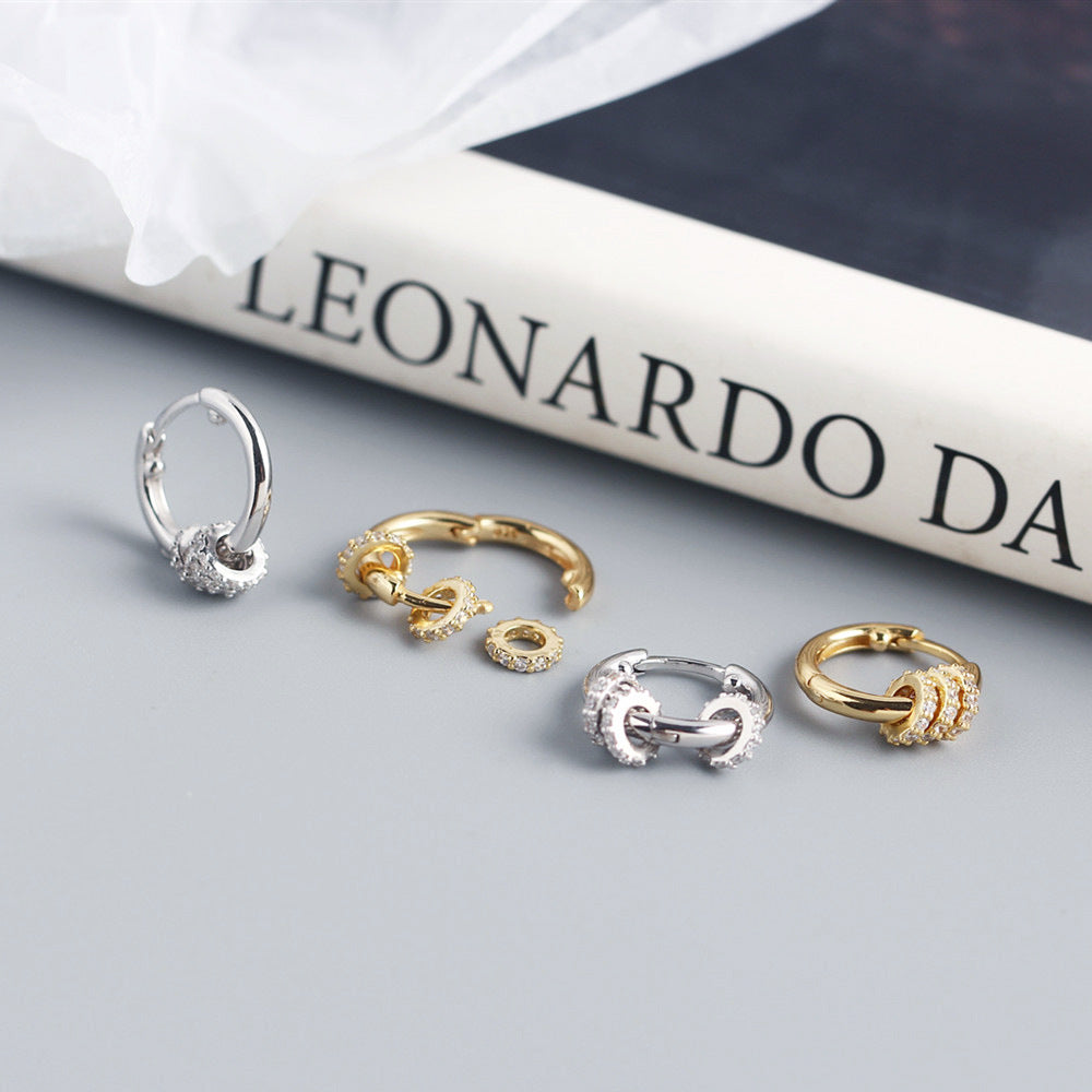 Multi Way Geometric Small Ring Huggie Hoop Earring