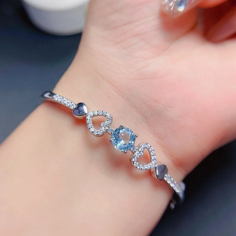 Swiss Blue Topaz Bangle Bracelet