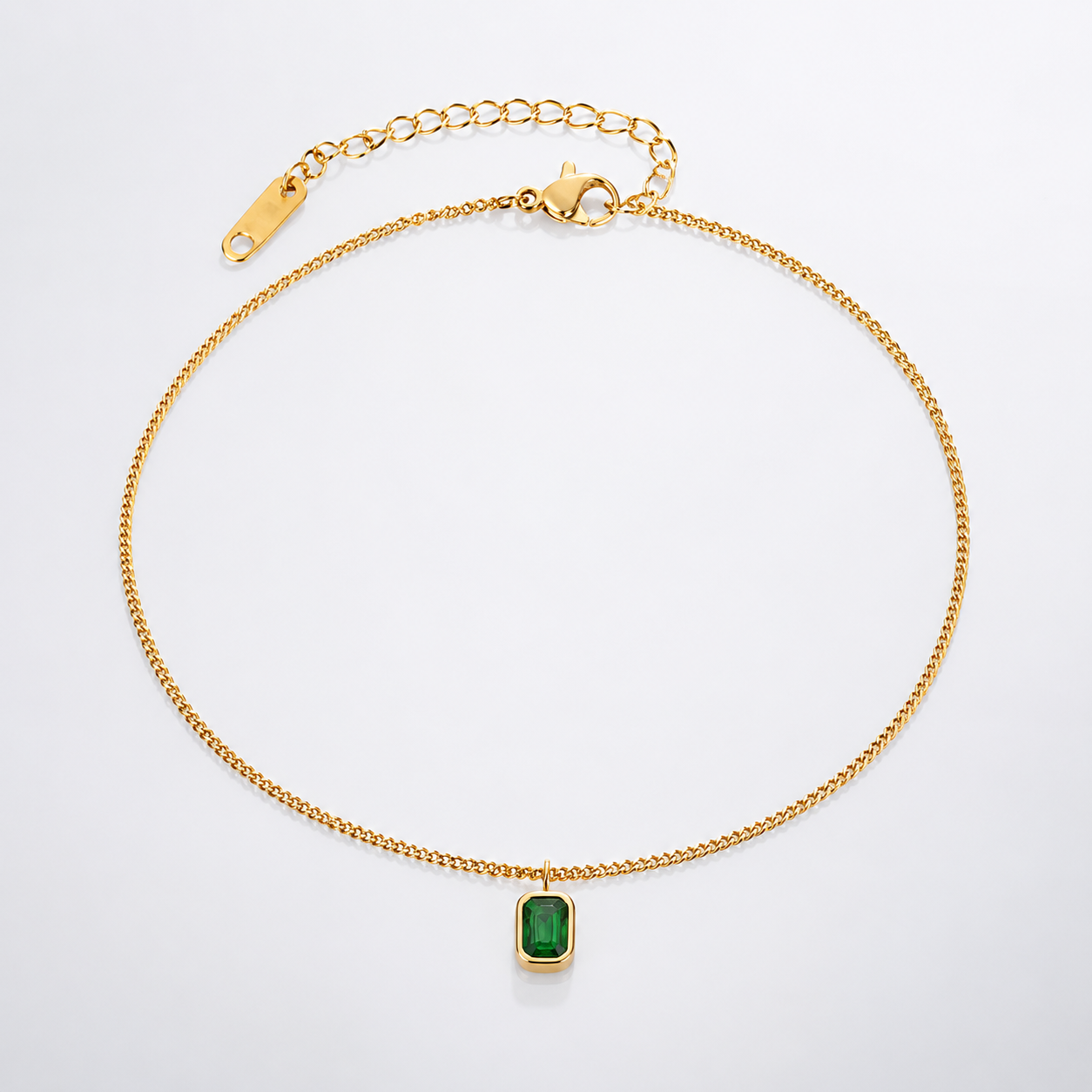 CORTIS GREENGREEN POPUP ブレスレット　chain Titanium Green CZ Anklet Chain Bracelet – Jazzy Tune