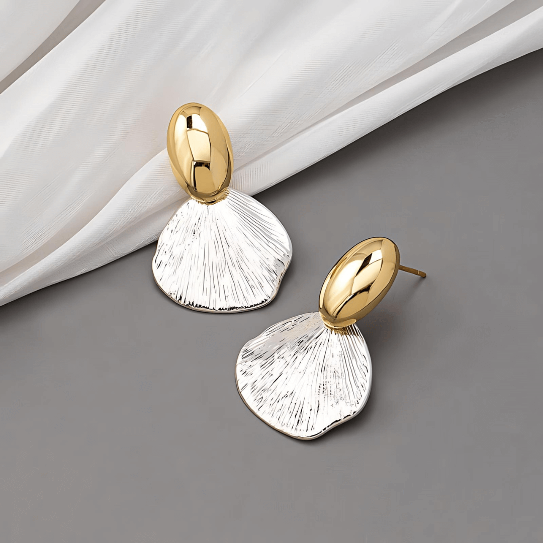 Two Tone Shaped Shell Earrings