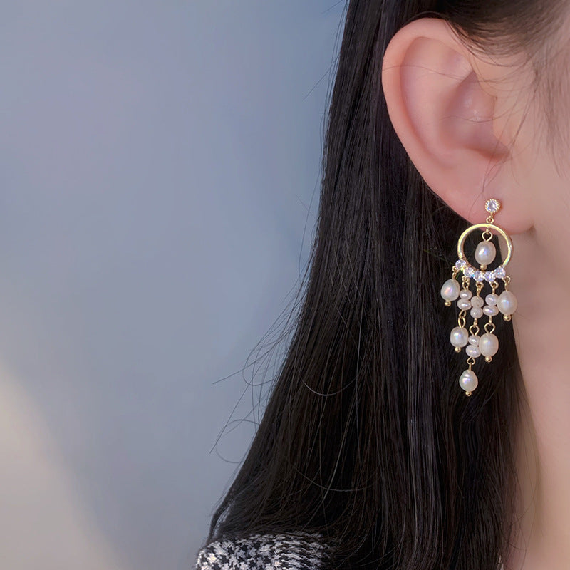 Baroque Freshwater Pearl Chandelier Earrings