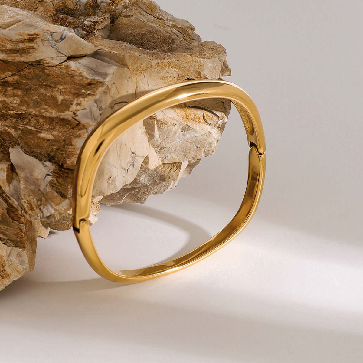 Minimal Square Plain Buckle Bangle Bracelet