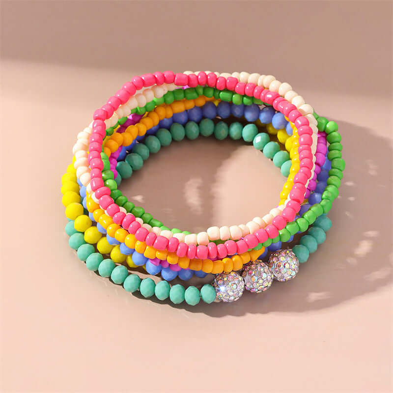 Bohemian Layered Glass Bead Tassel Anklet Chain