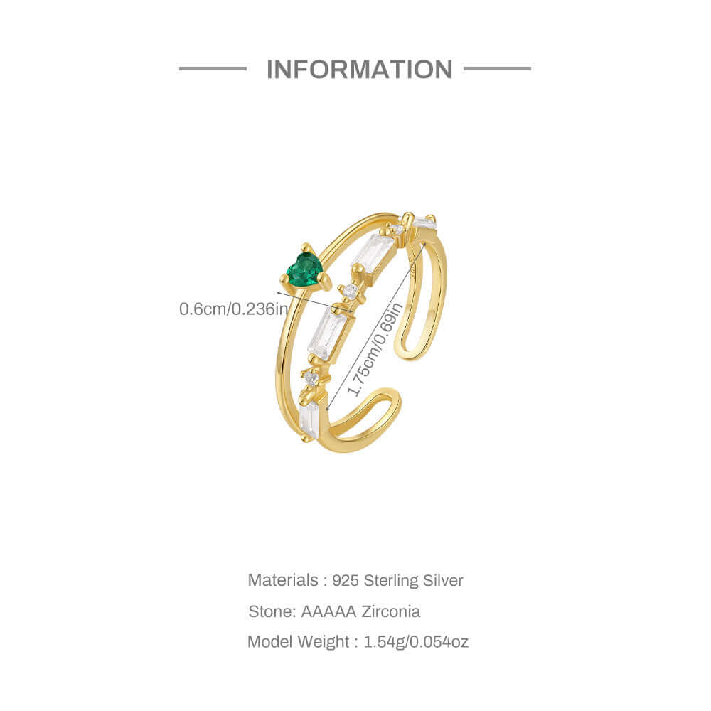 Love Heart Eternity Layer stacking Ring