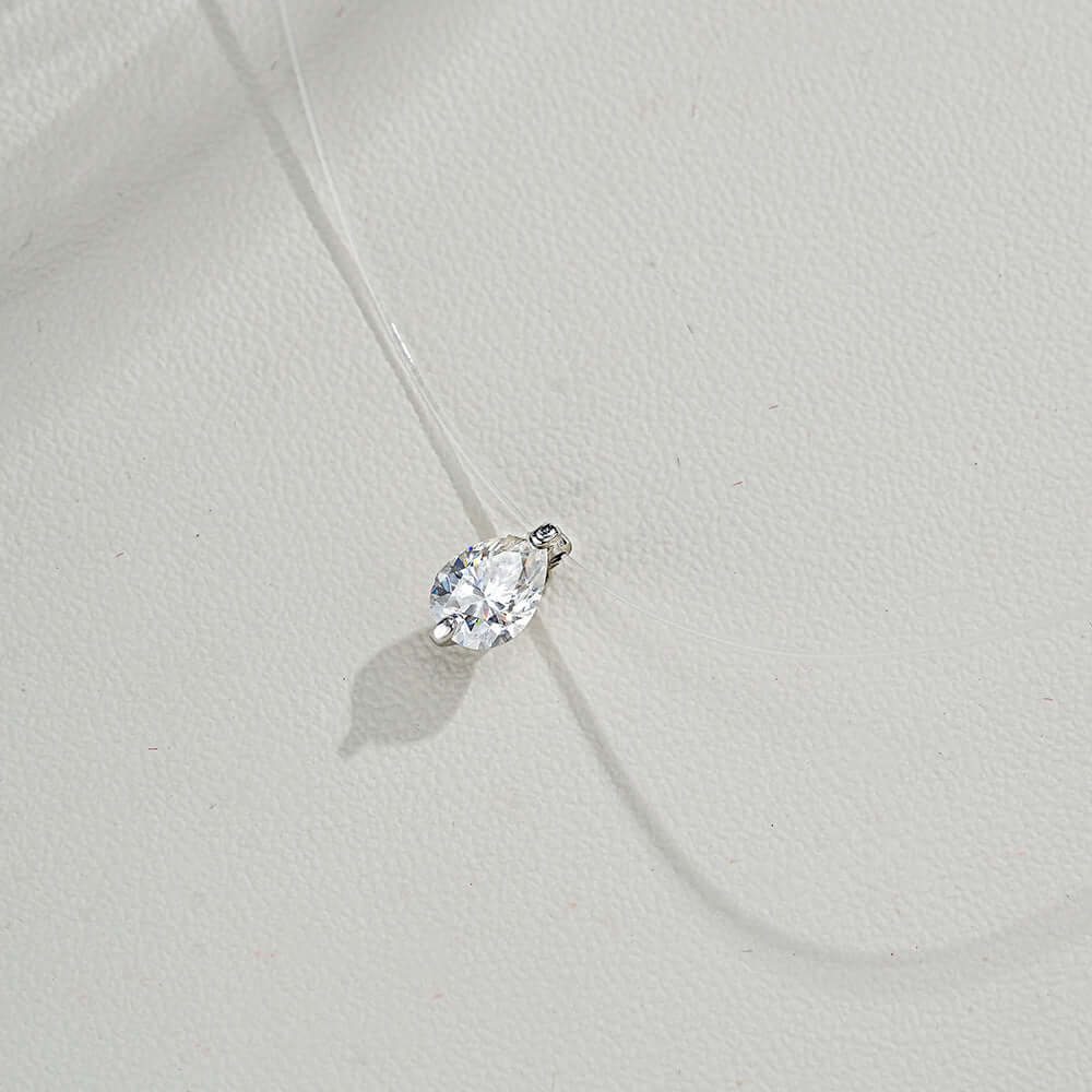 Moissanite Invisible Clear Necklace Minimal