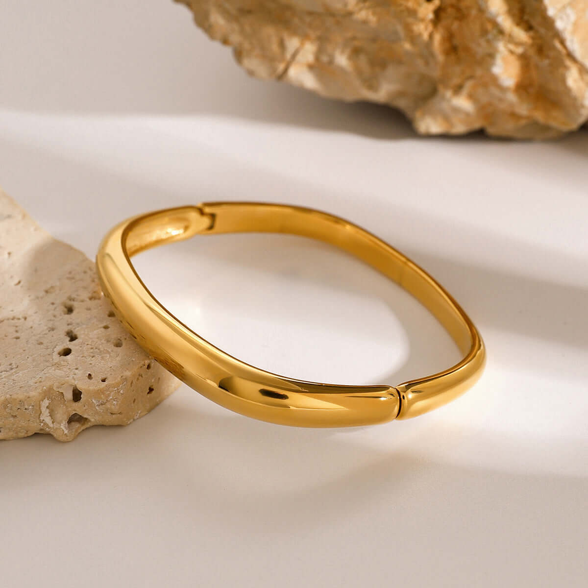 Minimal Square Plain Buckle Bangle Bracelet