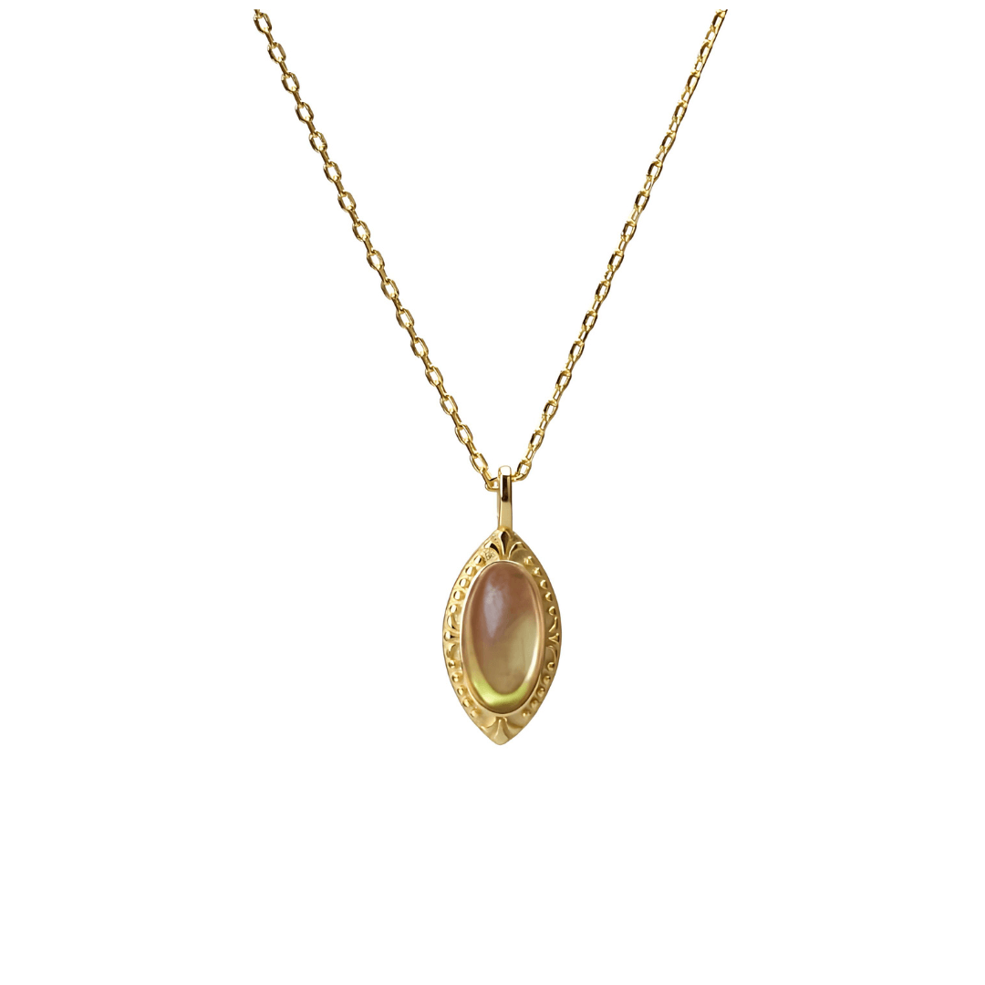 Vintage Peridot Green Gemstone Necklace