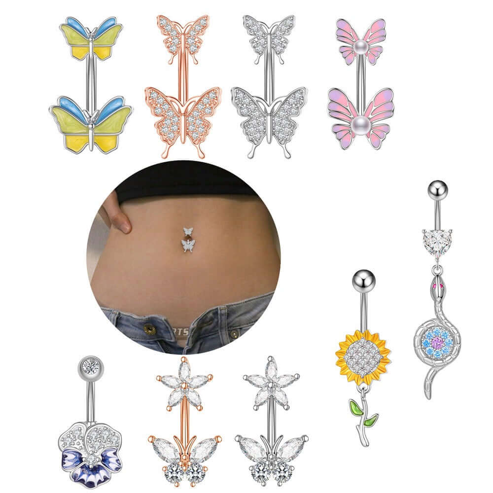 belly ring, belly piercing, belly button piercing, belly button rings, colorful belly rings, butterfly belly ring