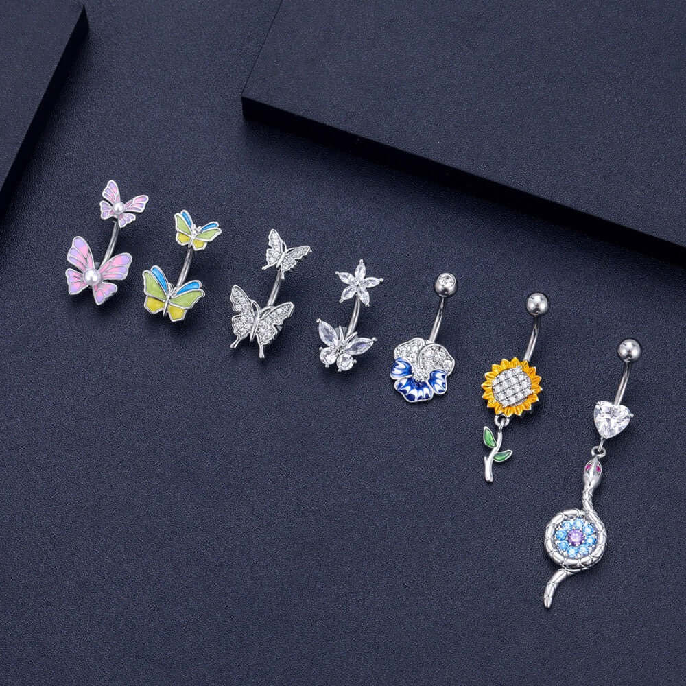 belly ring, belly piercing, belly button piercing, belly button rings, colorful belly rings, butterfly belly ring