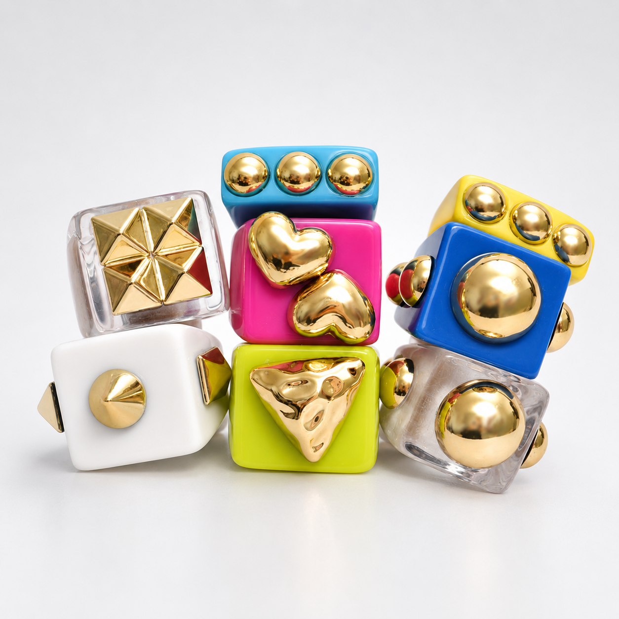 Y2K Spice Girl Dopamine Color Resin Ring – Jazzy Tune
