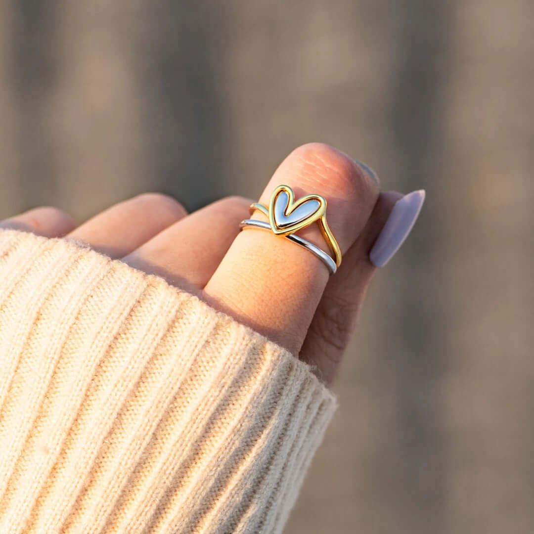 Self Love Mini Heart Stacking Ring Set