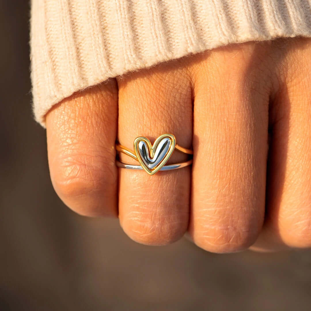 Self Love Mini Heart Stacking Ring Set
