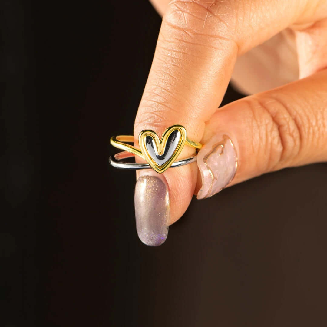 Self Love Mini Heart Stacking Ring Set