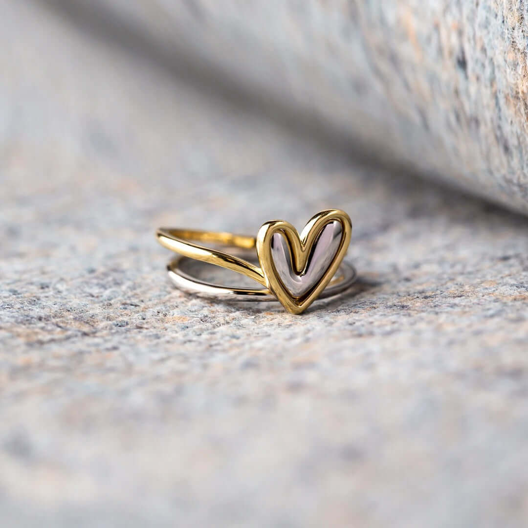 Self Love Mini Heart Stacking Ring Set