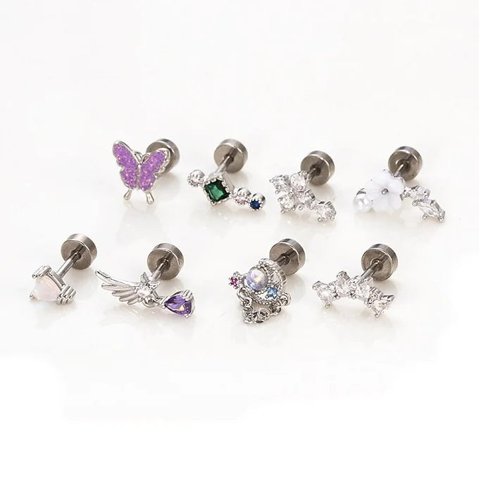 20G Gold Angel Wings Threadless Labret Piercing