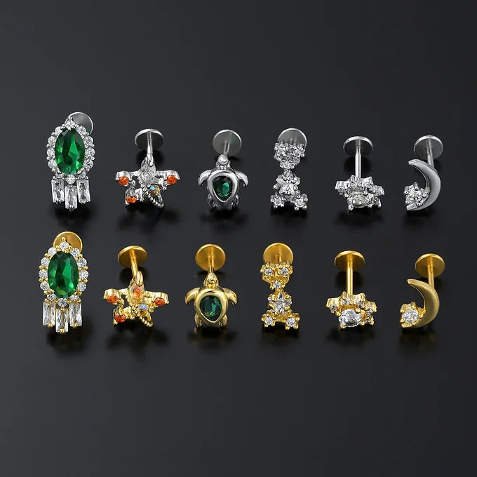 cartilage earrings, piercing jewelry, cartilage piercing, body jewelry, helix piercing, helix earrings, tragus piercing