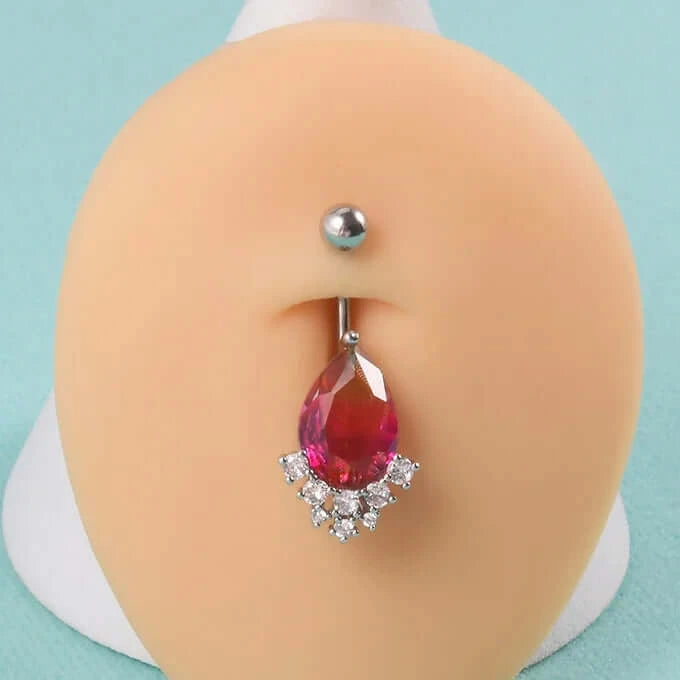 14G Gradient Heart Belly Button Piercings