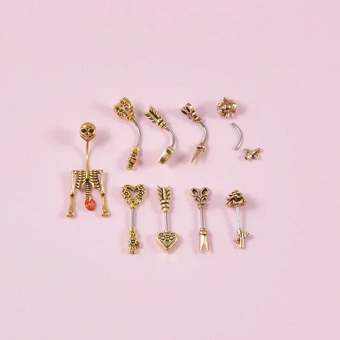 Skeleton Belly Button Ring Rook Piercing