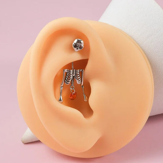 Skeleton Belly Button Ring Rook Piercing