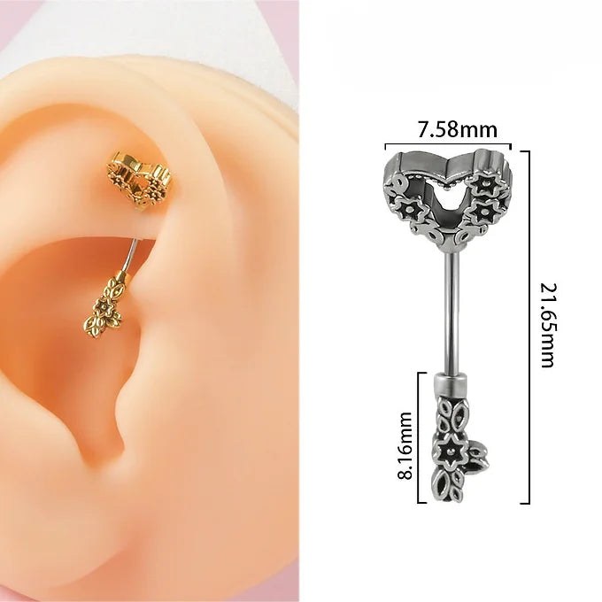 Heart Belly Button Ring Rook Piercing