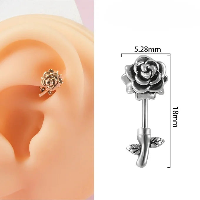 Rose Flower Belly Button Ring Rook Piercing