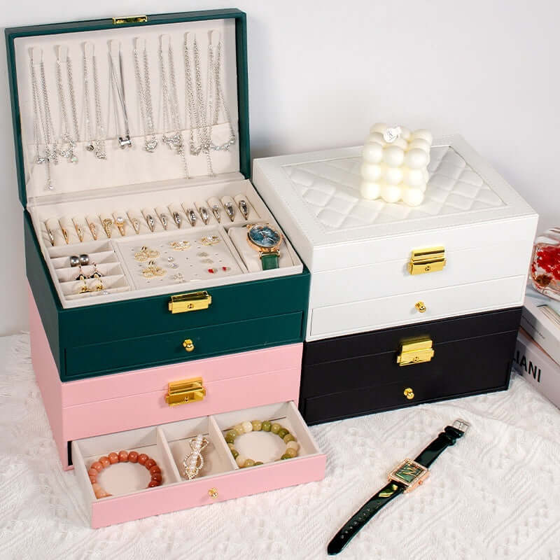 3 Layer Waterproof Necklace Ring Jewelry Organizer Box