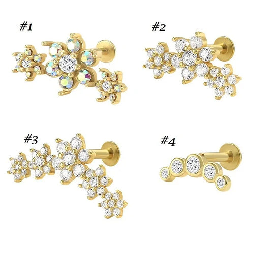 Sterling Silver Internal Threaded Flat Back Piercing