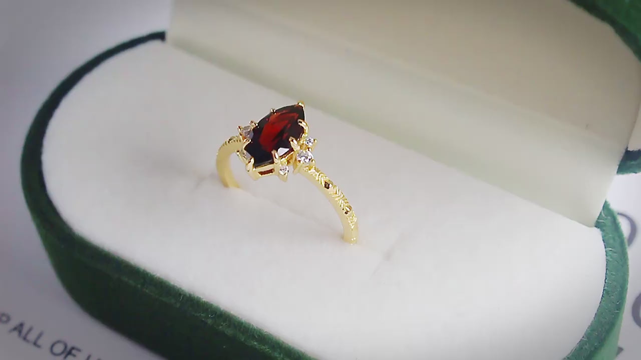 Natural Marquise Ruby July Birthstone Ring | TB1575