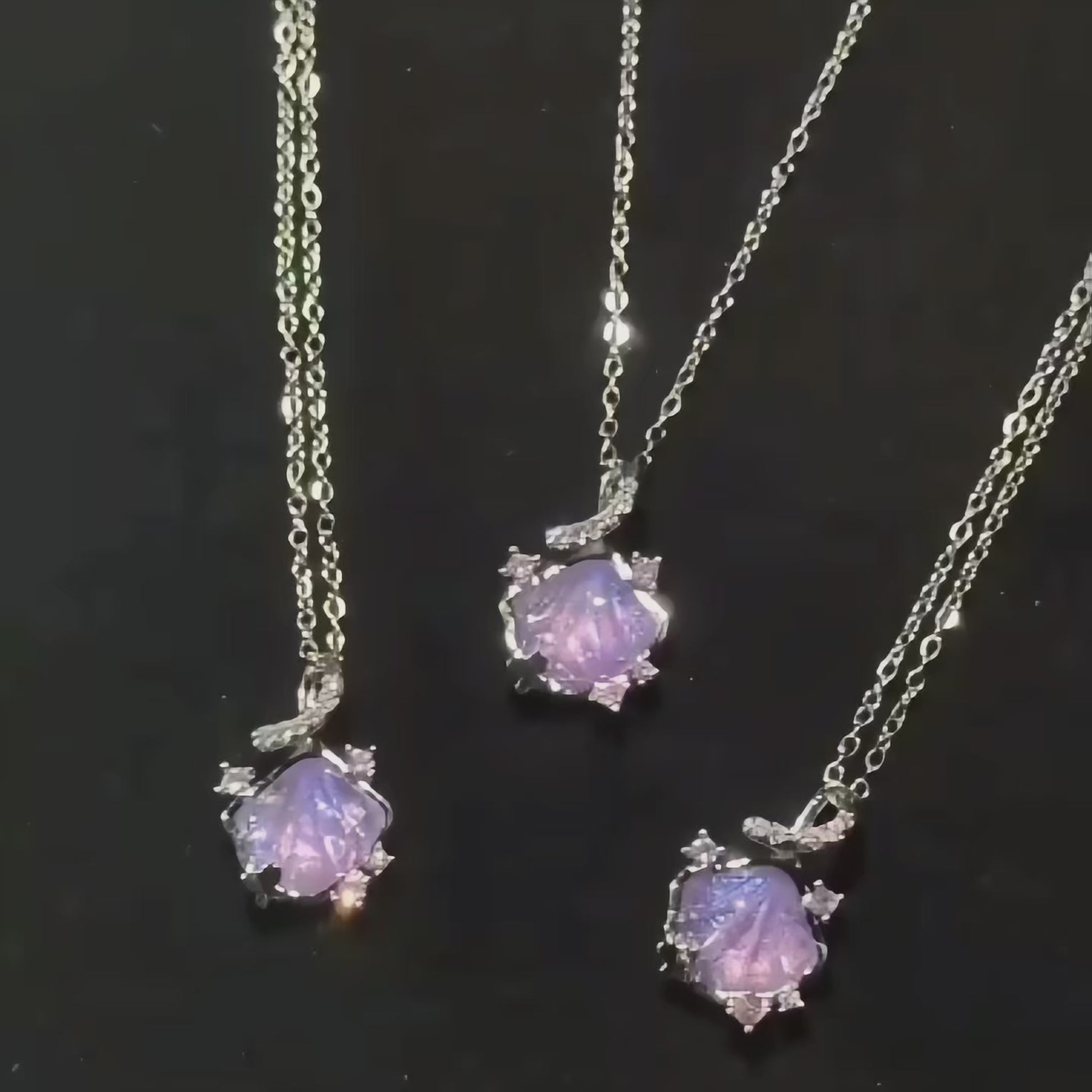 Gradient Purple Seashell Pendant Necklace