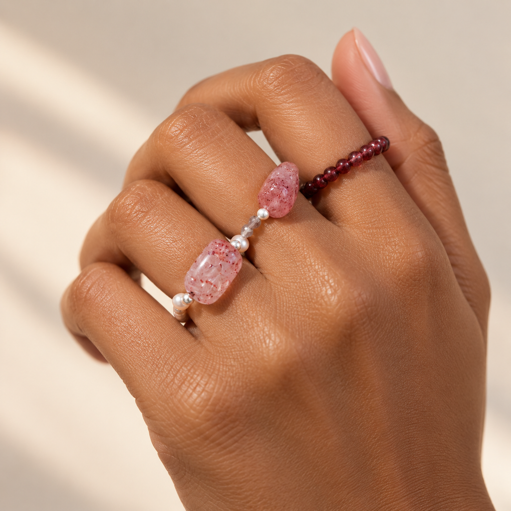Lucky Guardian Tourmaline Beaded Ring