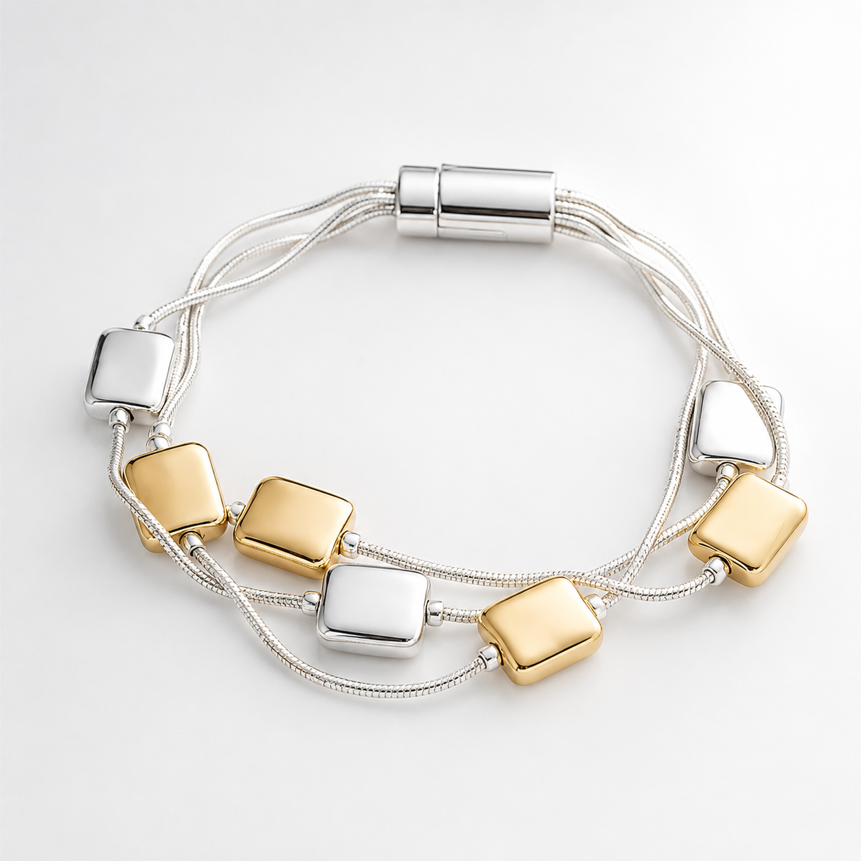Lock & Link Two Tone Layer Magnetic Bracelet