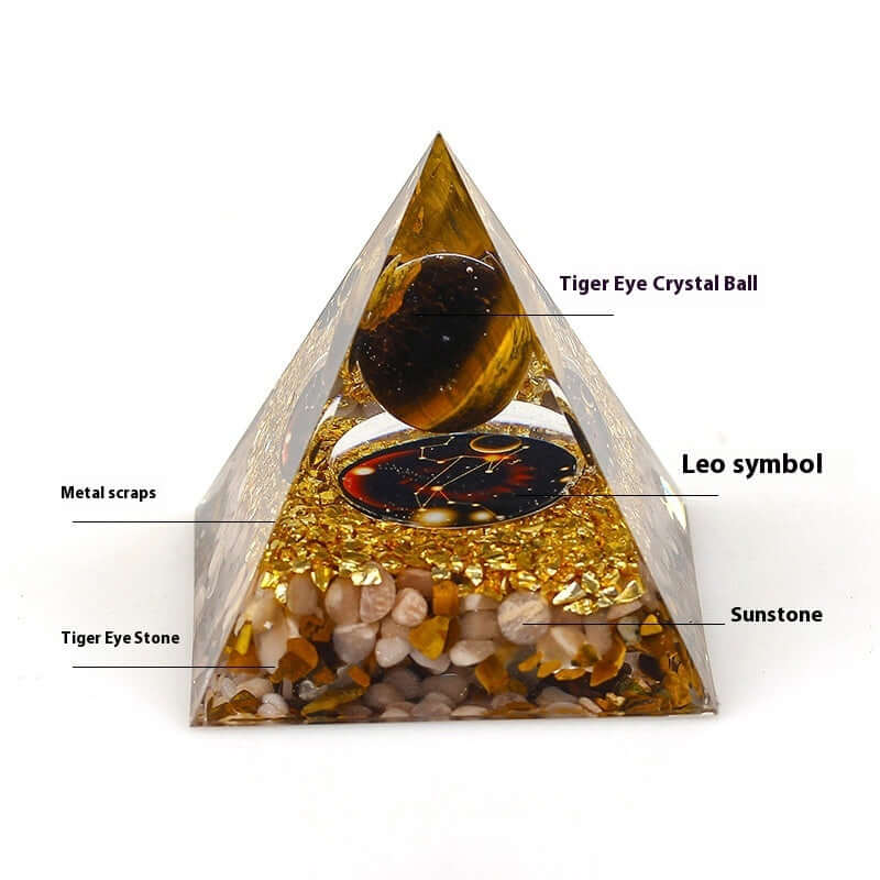 Handcraft Zodiac Pyramid Crystal Home Decoration Ornaments