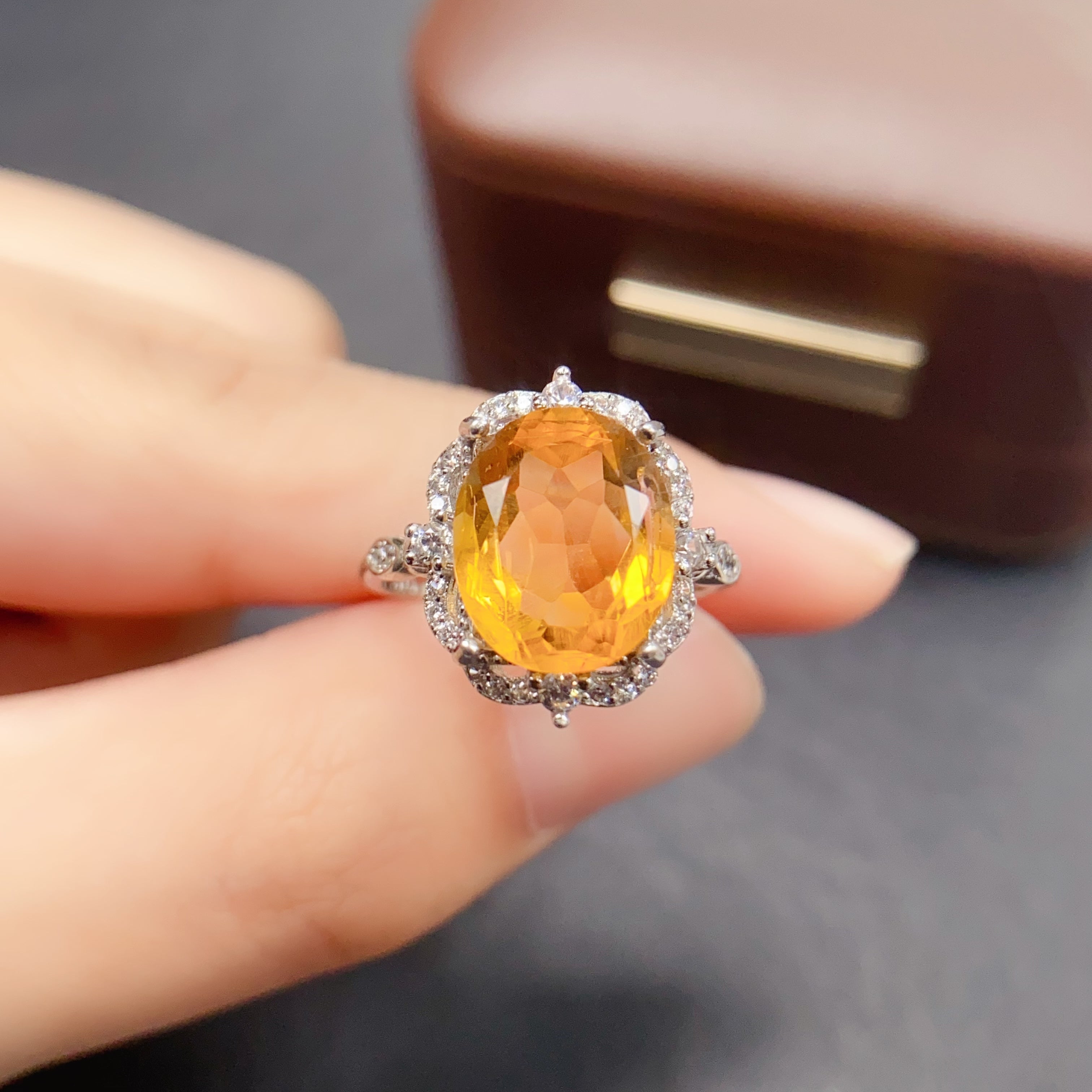 November Citrine Bezel Ring