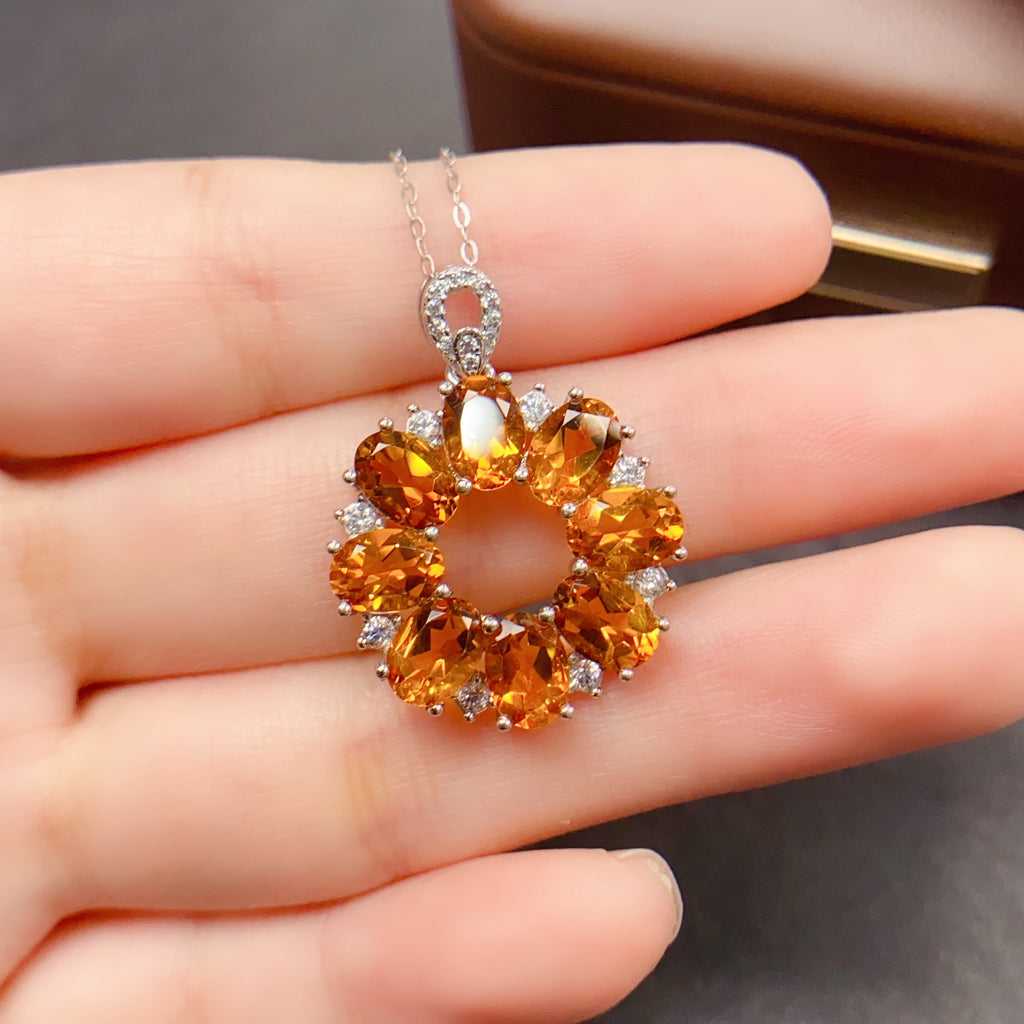 Dainty Wreath Citrine Pendant