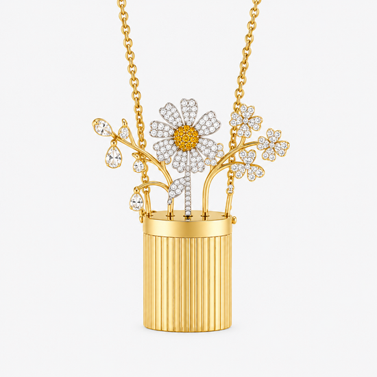 Secret Garden Flower Basket Necklace