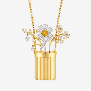 Secret Garden Flower Basket Necklace
