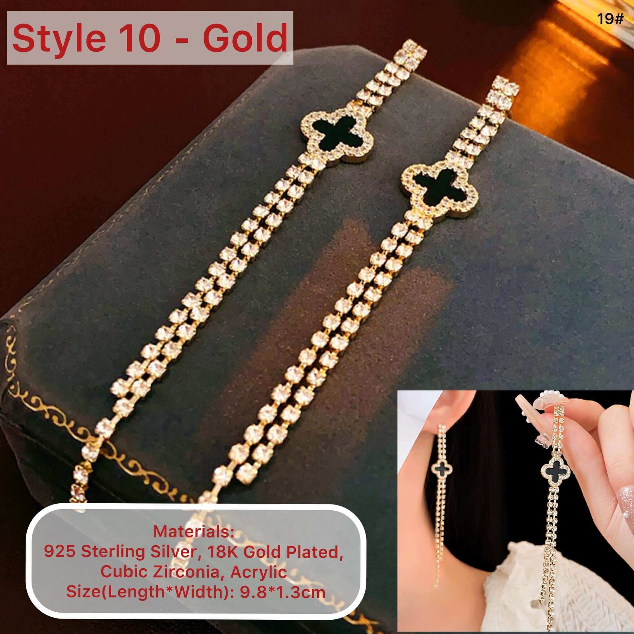 18K Gold Plated 4 Leaf Clover Earrings