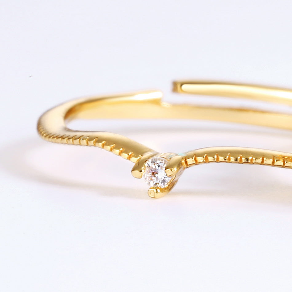 Red Garnet Filigree Curved Ring Set