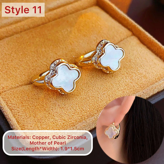 18K Gold Plated 4 Leaf Clover Earrings
