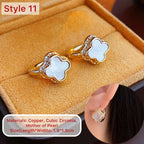 18K Gold Plated 4 Leaf Clover Earrings
