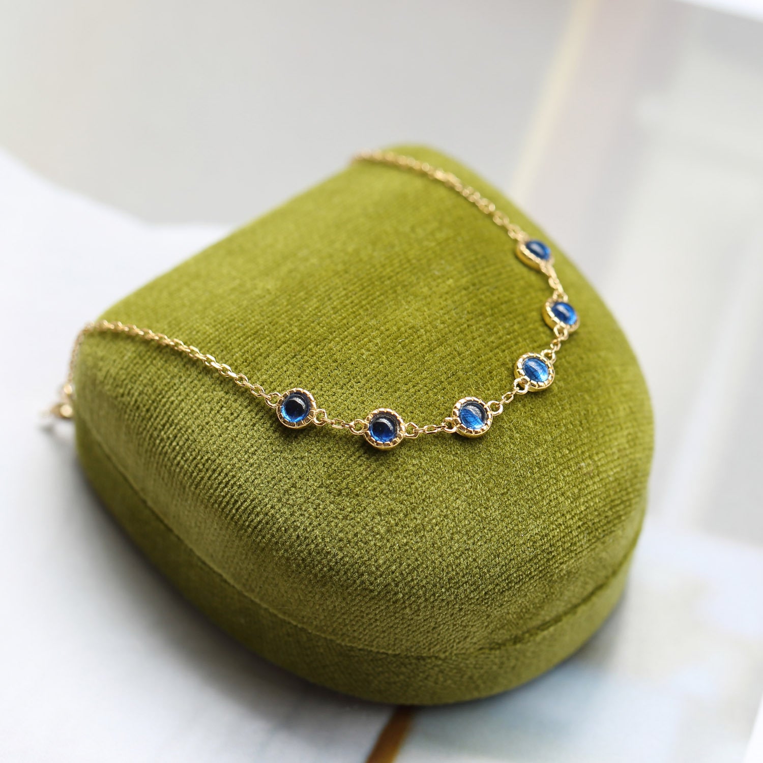 Opal Ruby & Sapphire Chain Bracelet
