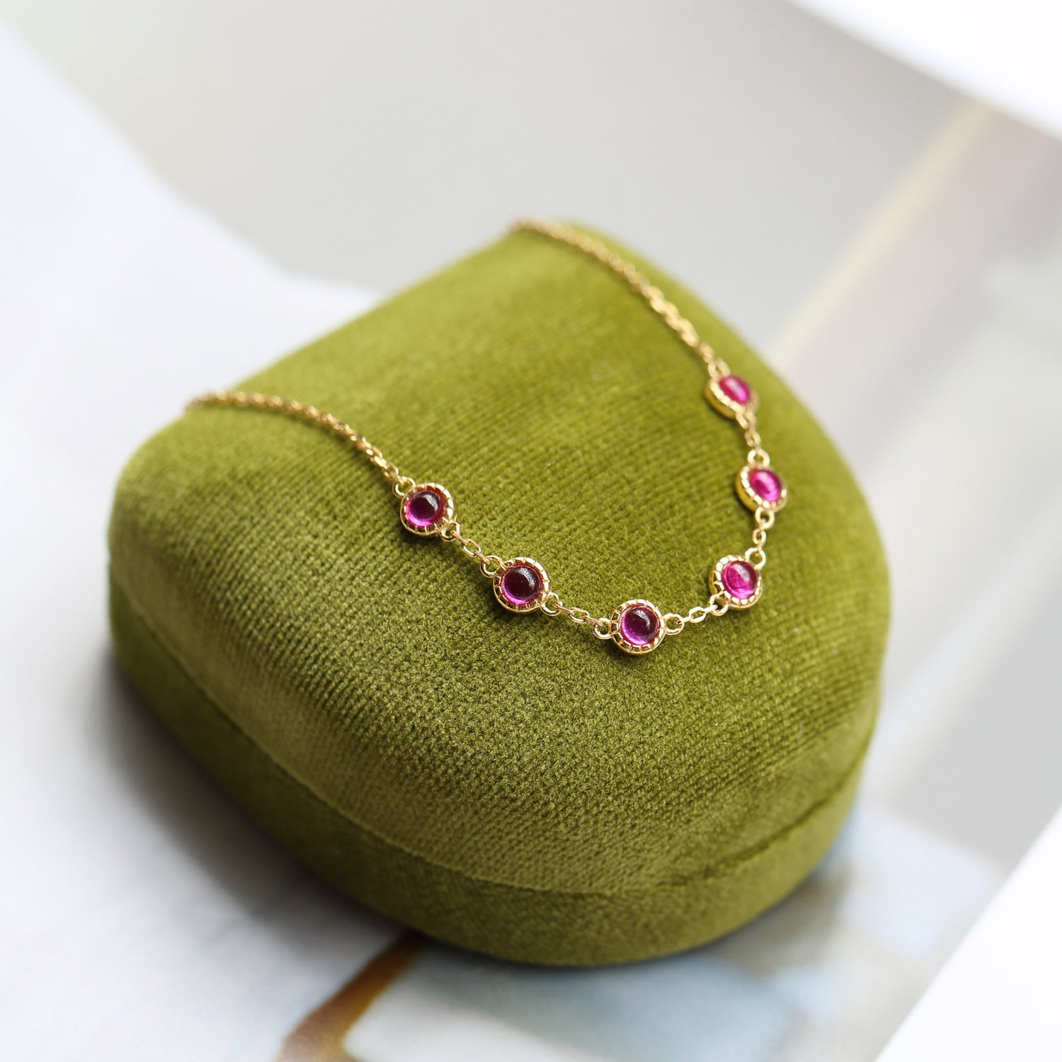 Opal Ruby & Sapphire Chain Bracelet