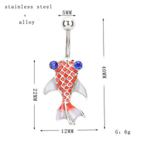 belly rings, belly piercing, belly button piercing, belly button rings, titanium belly ring, fish belly ring