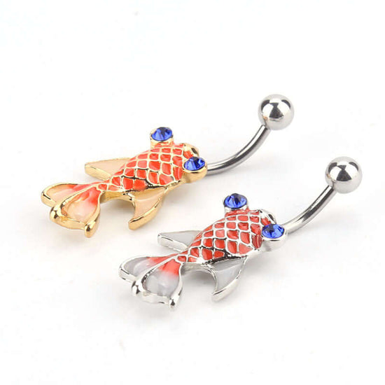 belly rings, belly piercing, belly button piercing, belly button rings, titanium belly ring, fish belly ring